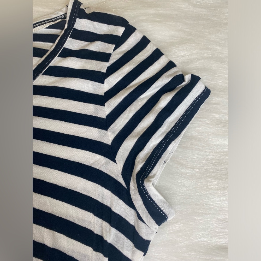 Banana Republic C’est La Vie! Striped Graphic Tee Top Shirt Size XL - Picture 5 of 6